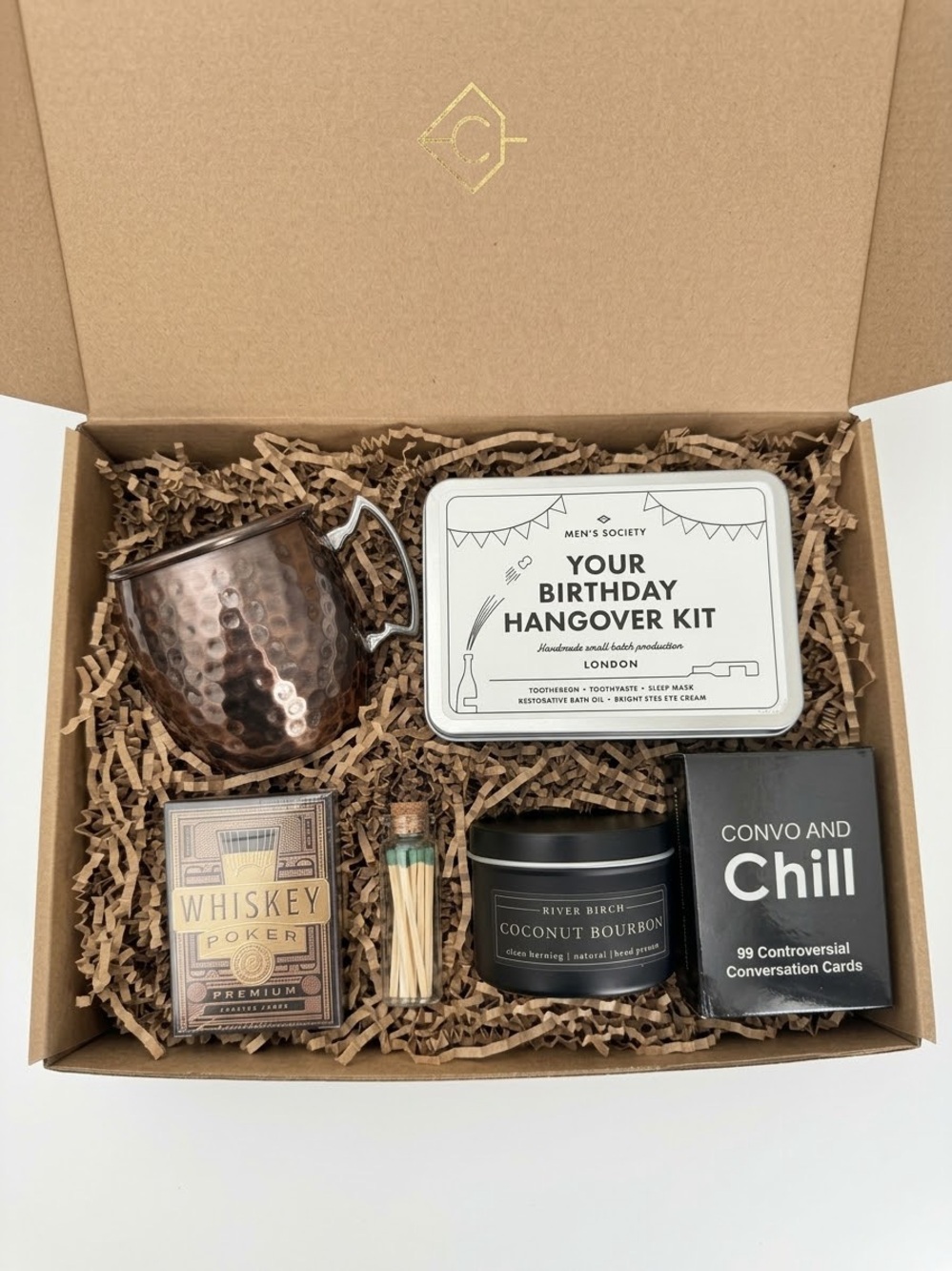 Society Copper and Brown Birthday Hangover Gift Box